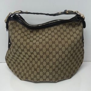 Gucci Natural Monogram Canvas Pelham Hobo Bag